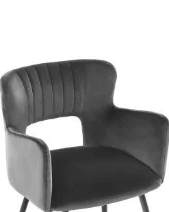 Tuolit<Beliani Tuoli Sametti Tummanharmaa 2 Kpl Sanilac