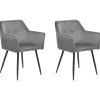 Tuolit<Beliani Tuoli Sametti Tummanharmaa 2 Kpl Jasmin