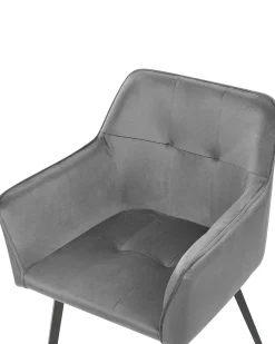 Tuolit<Beliani Tuoli Sametti Tummanharmaa 2 Kpl Jasmin