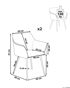 Tuolit<Beliani Tuoli Sametti Tummanharmaa 2 Kpl Jasmin