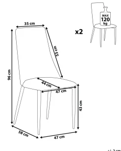 Tuolit<Beliani Tuoli Sametti Tummanharmaa 2 Kpl Clayton
