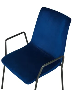 Cheap Beliani Tuoli Sametti Tummansininen 2 Kpl Jefferson