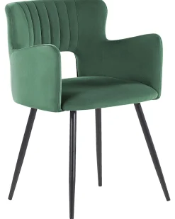 Best Beliani Tuoli Sametti Tummanvihrea 2 Kpl Sanilac