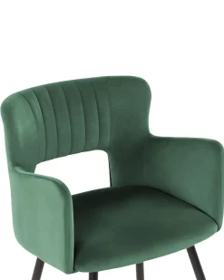 Best Beliani Tuoli Sametti Tummanvihrea 2 Kpl Sanilac