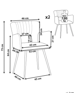 Best Beliani Tuoli Sametti Tummanvihrea 2 Kpl Sanilac