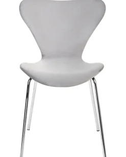 Tuolit<Beliani Tuoli Sametti Vaaleanharmaa/Hopea 2 Kpl Boonville