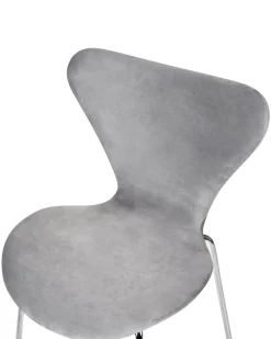 Tuolit<Beliani Tuoli Sametti Vaaleanharmaa/Hopea 2 Kpl Boonville