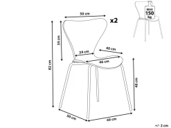 Tuolit<Beliani Tuoli Sametti Vaaleanharmaa/Hopea 2 Kpl Boonville