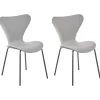 Best Beliani Tuoli Sametti Vaaleanharmaa/Musta 2 Kpl Boonville