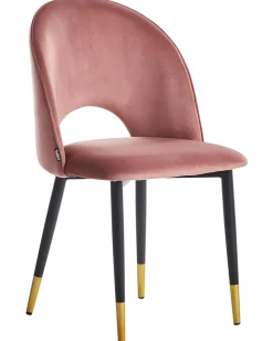 Tuolit<Beliani Tuoli Sametti Vaaleanpunainen 2 Kpl Magalia