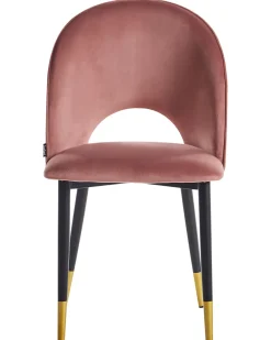 Tuolit<Beliani Tuoli Sametti Vaaleanpunainen 2 Kpl Magalia