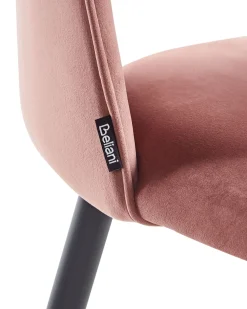 Tuolit<Beliani Tuoli Sametti Vaaleanpunainen 2 Kpl Magalia