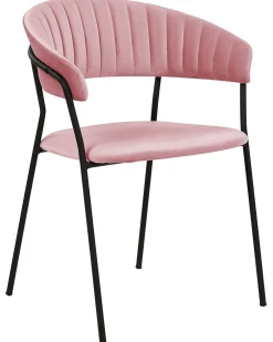 Tuolit<Beliani Tuoli Sametti Vaaleanpunainen 2 Kpl Mariposa