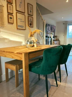 Clearance Beliani Tuoli Sametti Vihrea 2 Kpl Solano