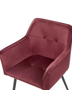 Cheap Beliani Tuoli Sametti Viininpunainen 2 Kpl Jasmin