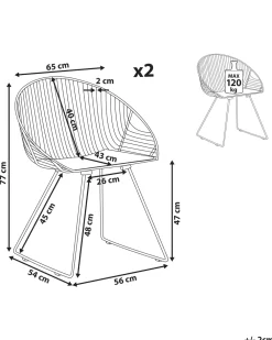 Tuolit<Beliani Tuoli Teras Kulta 2 Kpl Aurora