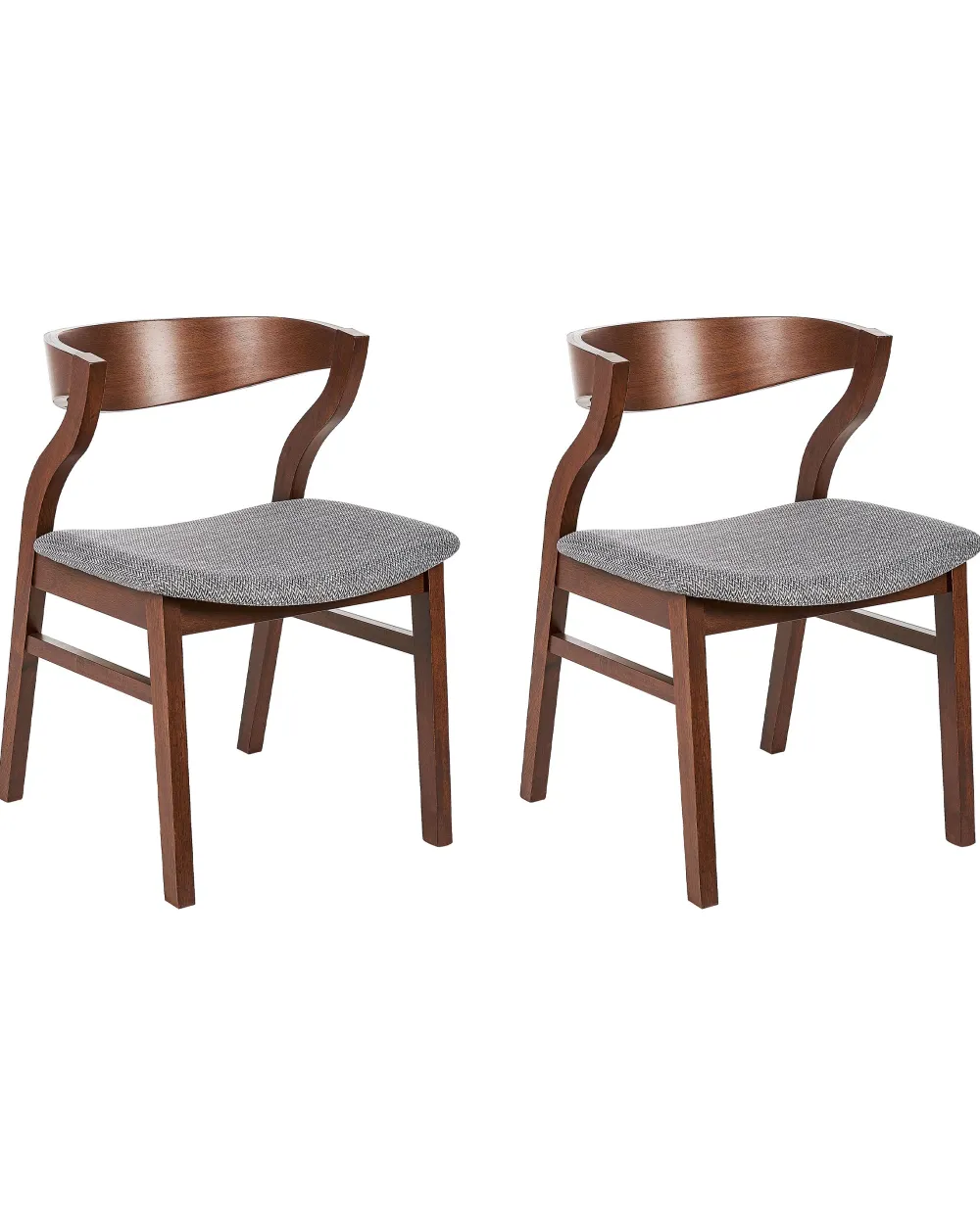 Tuolit<Beliani Tuoli Tumma Puu/Harmaa 2 Kpl Maroa