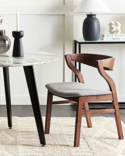 Tuolit<Beliani Tuoli Tumma Puu/Harmaa 2 Kpl Maroa