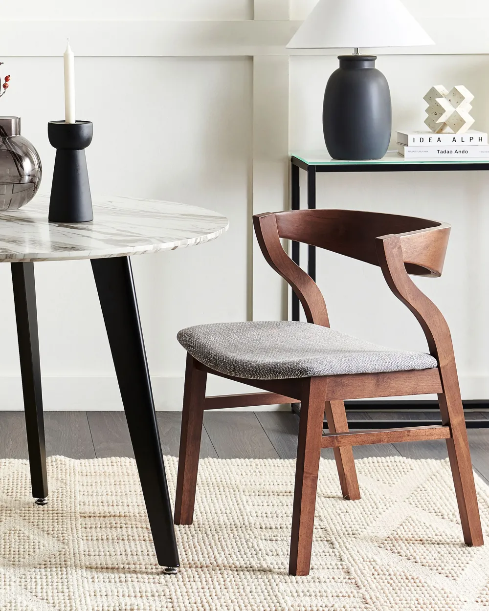 Tuolit<Beliani Tuoli Tumma Puu/Harmaa 2 Kpl Maroa