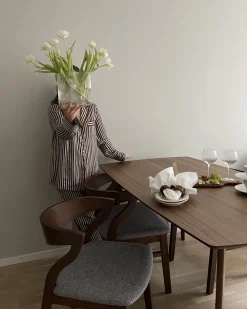 Tuolit<Beliani Tuoli Tumma Puu/Harmaa 2 Kpl Maroa