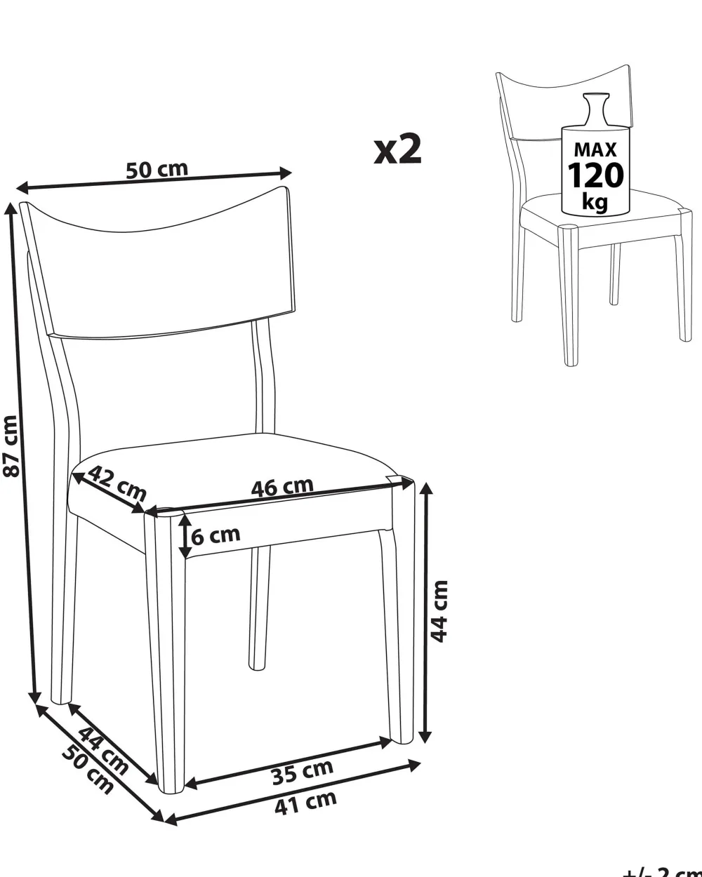 Flash Sale Beliani Tuoli Tumma Puu/Harmaa 2 Kpl Eden