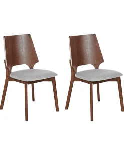 Tuolit<Beliani Tuoli Tumma Puu/Harmaa 2 Kpl Abee