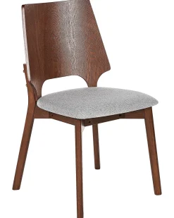 Tuolit<Beliani Tuoli Tumma Puu/Harmaa 2 Kpl Abee