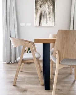 New Beliani Tuoli Vaalea Puu/Harmaa 2 Kpl Abee