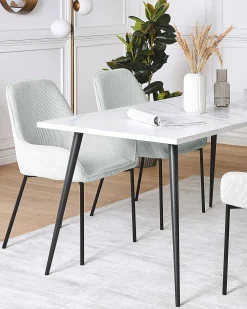 Fashion Beliani Tuoli Vakosametti Mintunvihrea 2 Kpl Loverna