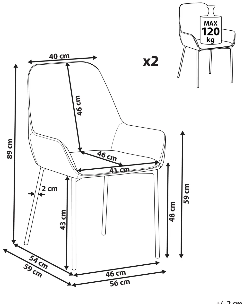 Fashion Beliani Tuoli Vakosametti Mintunvihrea 2 Kpl Loverna