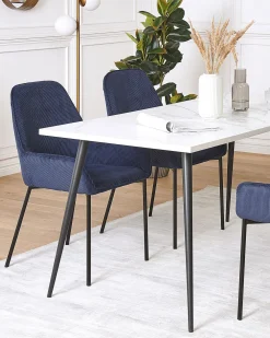 Tuolit<Beliani Tuoli Vakosametti Tummansininen 2 Kpl Loverna