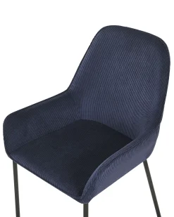 Tuolit<Beliani Tuoli Vakosametti Tummansininen 2 Kpl Loverna