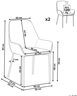 Tuolit<Beliani Tuoli Vakosametti Tummansininen 2 Kpl Loverna