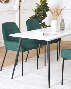 Tuolit<Beliani Tuoli Vakosametti Tummanvihrea 2 Kpl Loverna