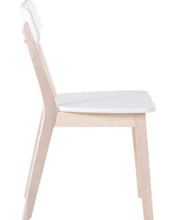 Online Beliani Tuoli Valkoinen/Vaalea Puu 2 Kpl Santos
