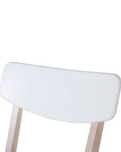 Online Beliani Tuoli Valkoinen/Vaalea Puu 2 Kpl Santos