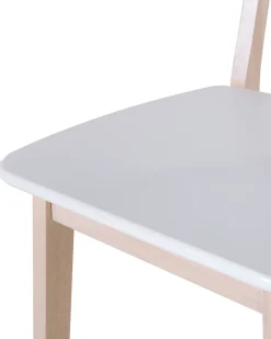 Online Beliani Tuoli Valkoinen/Vaalea Puu 2 Kpl Santos