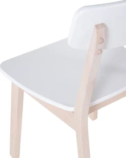 Online Beliani Tuoli Valkoinen/Vaalea Puu 2 Kpl Santos