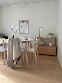 Online Beliani Tuoli Valkoinen/Vaalea Puu 2 Kpl Santos