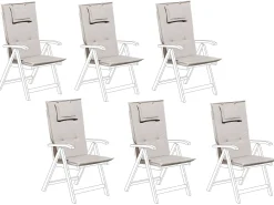 Store Beliani Tuolin Pehmusteet 6Kpl Setti Harmaanbeige Toscana/Java