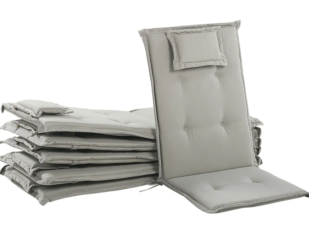 Store Beliani Tuolin Pehmusteet 6Kpl Setti Harmaanbeige Toscana/Java