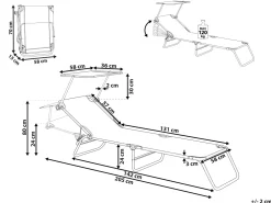 Ulkokalusteet<Beliani Turkoosi Teraksinen Aurinkotuoli Katoksella Foligno