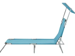 Ulkokalusteet<Beliani Turkoosi Teraksinen Aurinkotuoli Katoksella Foligno