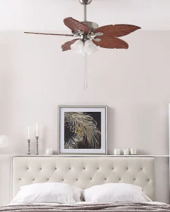 Clearance Beliani Tuuletinvalaisin 4 Polttimoa Vaalea Puu/Hopea Gila