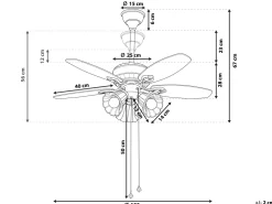 Discount Beliani Tuuletinvalaisin 3 Polttimoa Tumma Puu/Kulta Nadela