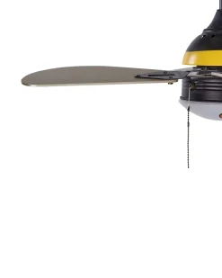 Valaisimet<Beliani Tuuletinvalaisin Rauta Musta/Keltainen Dolores