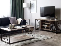 Fashion Beliani Tv-Taso 5 Hyllya Tumma Puu/Musta Forres