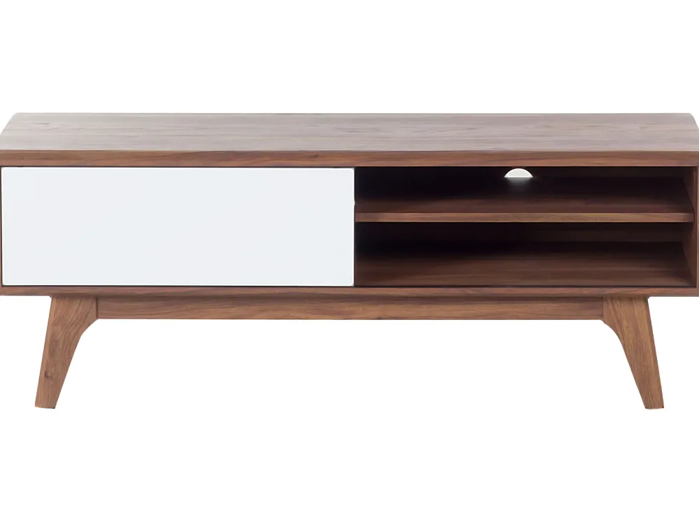 Säilytys<Beliani Tv-Taso 4 Hyllya Tumma Puu/Valkoinen Buffalo