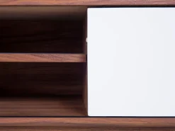 Säilytys<Beliani Tv-Taso 4 Hyllya Tumma Puu/Valkoinen Buffalo