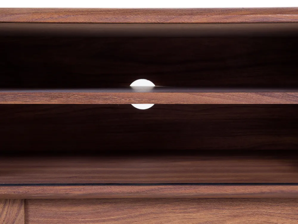 Säilytys<Beliani Tv-Taso 4 Hyllya Tumma Puu/Valkoinen Buffalo